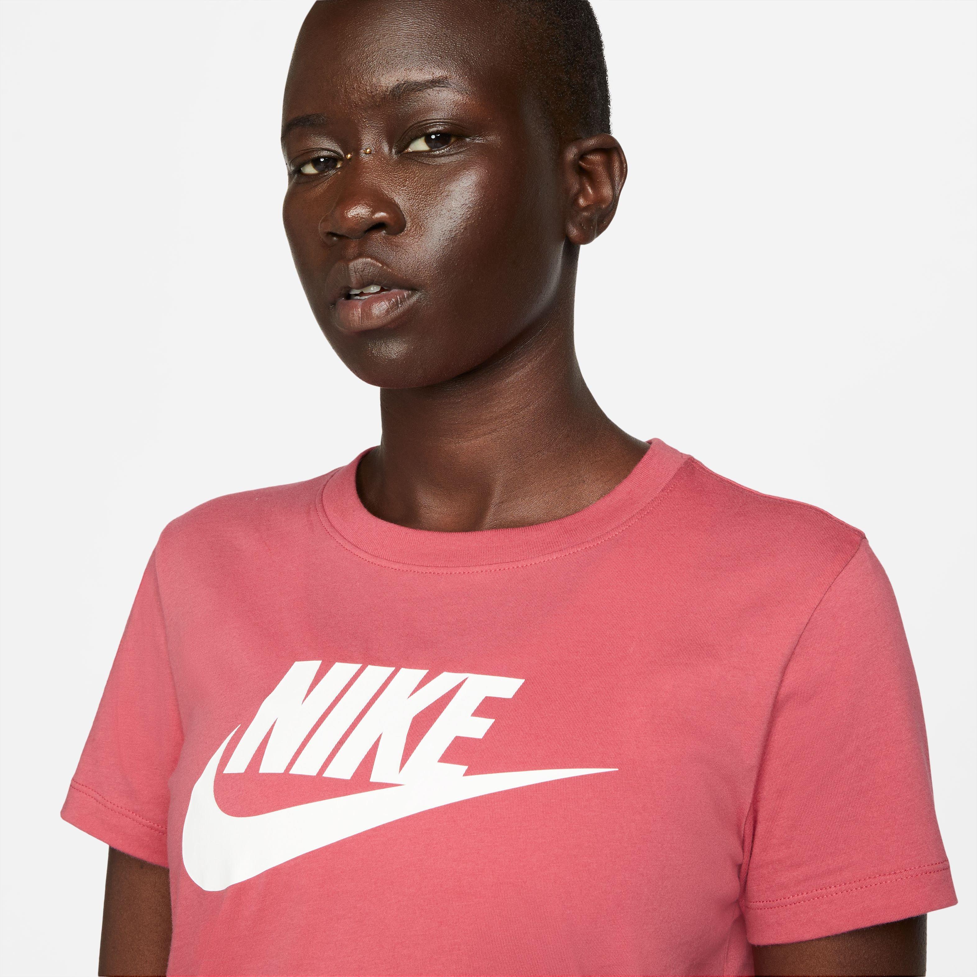 Pink nike store t shirt women's